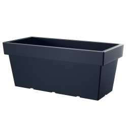 Vaso per Fiori Piante Lofly Case | Rettangolare | Decorativo | in Plastica | 27,7x57,8x22,4 cm | da Interno Esterno | Nero | Volume 26 Litri | Design Moderno